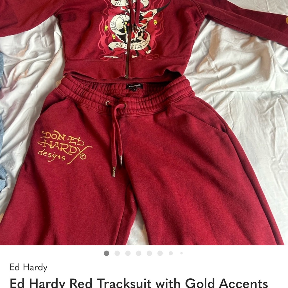 Ed Hardy Red Track Pants